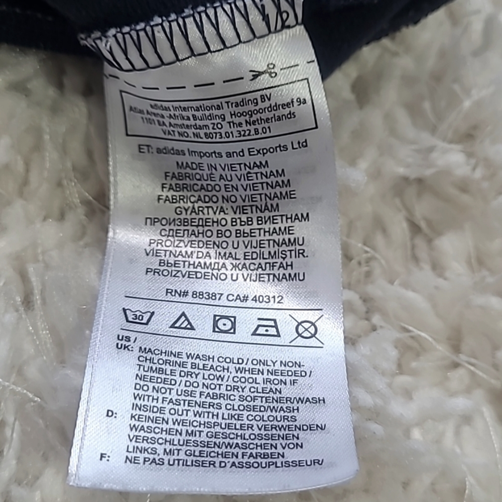 Adidas 3-Stripes Black Tricot Track Jacket XS Zip-Up Athleisure - Picture 11 of 12